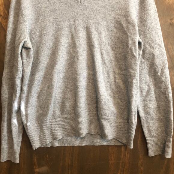 Banana Republic Mens Sweater Gray 100% Merino Wool V Neck Pullover XL - Picture 3 of 11